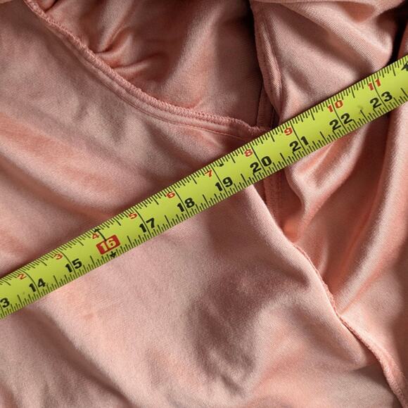Vintage 1970s Apricot Peach Velour Wrap Robe M - Picture 10 of 11